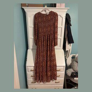 Bohme light brown flairy maxi dress